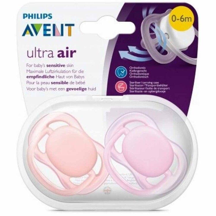 Philips Avent - Avent Ultra Air Kız Emzik 2li 0-6 Ay