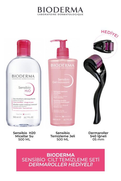 Bioderma - Bioderma Hassas/Normal Ciltler İçin Cilt Temizleme Seti(Dermaroller Hediyeli!)