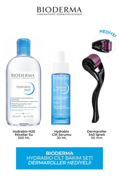 Bioderma - Bioderma Nemsiz Ciltler İçin Hydrabio Cilt Bakım Seti(Dermaroller Hediyeli)