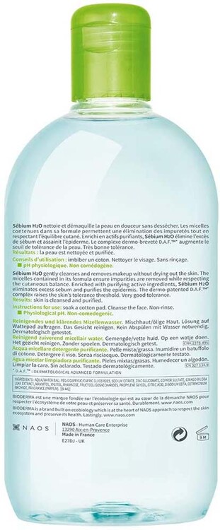 Bioderma Sebium H2O 500 ml, Yüz ve Makyaj Temizlem