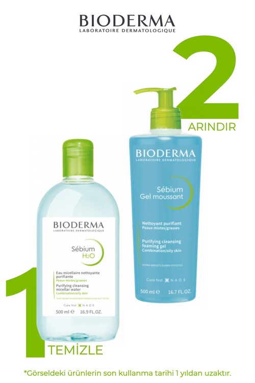 Bioderma Yağlı/Karma Ciltler İçin Sebium Cilt Temizleme Seti (Dermaroller Hediyeli!)