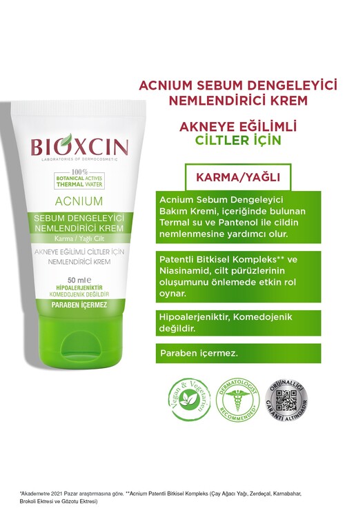 Bioxcin Acnium Dengeleyici Nemlendirci Krem 50ml