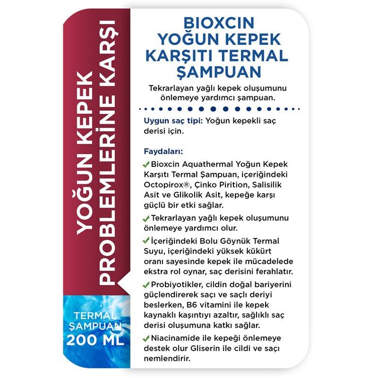 Bioxcin Aqua Thermal Yoğun Kepek Karşıtı Şampuan D