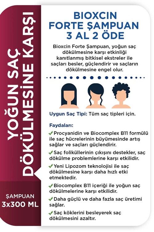 Bioxcin Forte Şampuan 3 Al 2 Öde