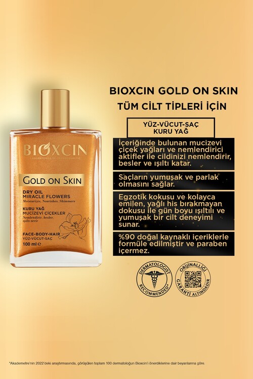 Bioxcin Gold On Skin Altın Parıltılı Kuru Yağ 100 