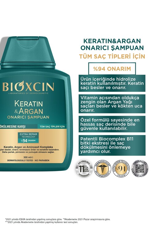 Bioxcin Keratin & Argan Şampuan 300ml