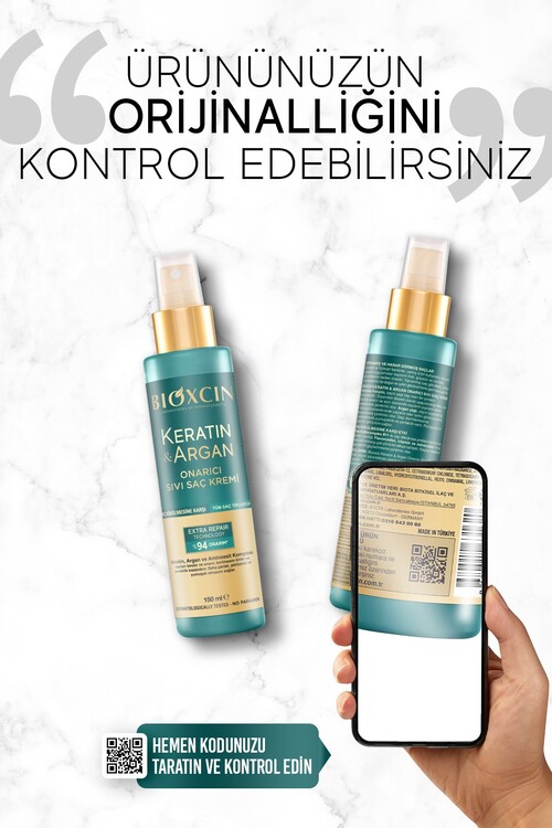 Bioxcin Keratin & Argan Onarıcı Sıvı Saç Bakım Kre