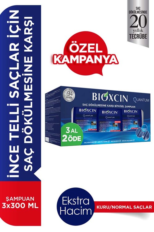 Bioxcin - Bioxcin Quantum 3 Al 2 Öde Şampuan Kuru & Normal S