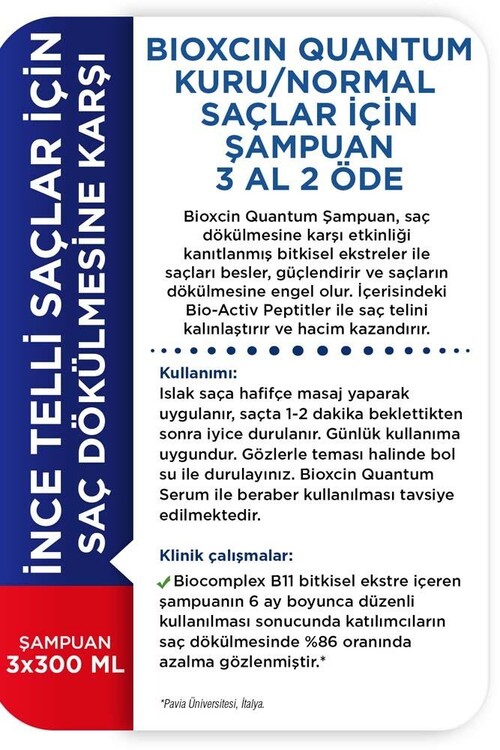 Bioxcin Quantum 3 Al 2 Öde Şampuan Kuru & Normal S