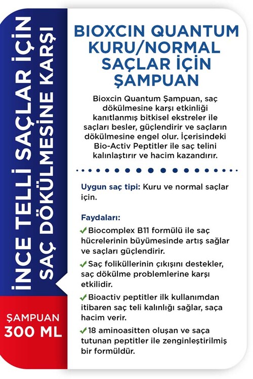 Bioxcin Quantum Kuru ve Normal Saçlar İçin Şampuan