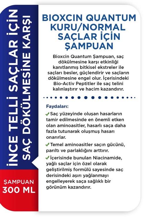 Bioxcin Quantum Kuru ve Normal Saçlar İçin Şampuan