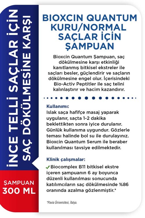 Bioxcin Quantum Kuru ve Normal Saçlar İçin Şampuan