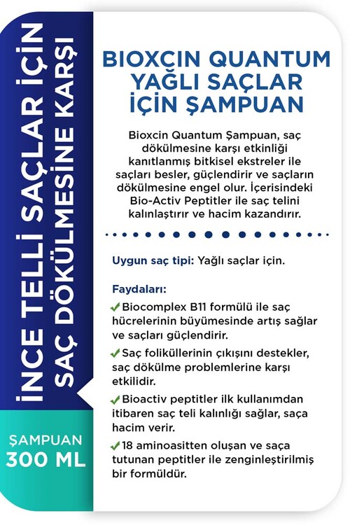 Bioxcin Quantum Yağlı Saçlar İçin Şampuan 300 ml