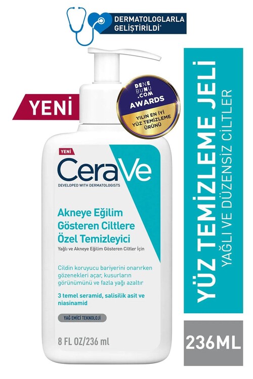 Cerave Akneye Eğilimli Ciltlere Özel Bakım Seti (Yağlı ve Düzensiz Ciltler İçin Temizleme Jeli 236 ml, Cilt Bakım Jeli 40 ml, Yenileyici Retinol Serum 30 ml)