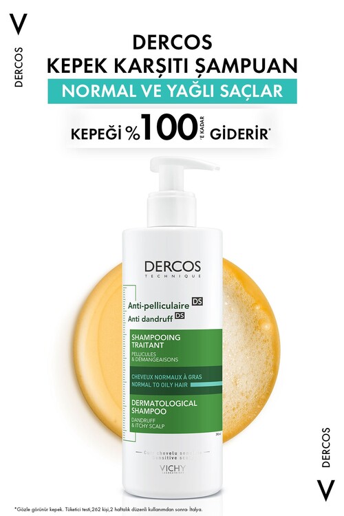 Vichy Dercos Anti-Dandruff Kepek Karşıtı Şampuan Normal & Yağlı Saçlar 390 mlx 2 8681689315023