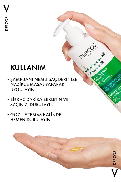 Vichy Dercos Anti-Dandruff Kepek Karşıtı Şampuan Normal & Yağlı Saçlar 390 mlx 2 8681689315023