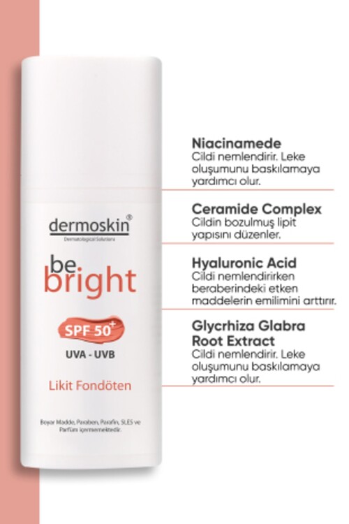 Dermoskin Be Bright Spf50+ Likit Fondöten 33ml - L