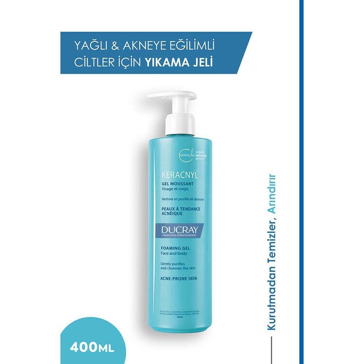 Ducray Keracnyl Gel Moussant 400 ml - Yağlı ve Akn