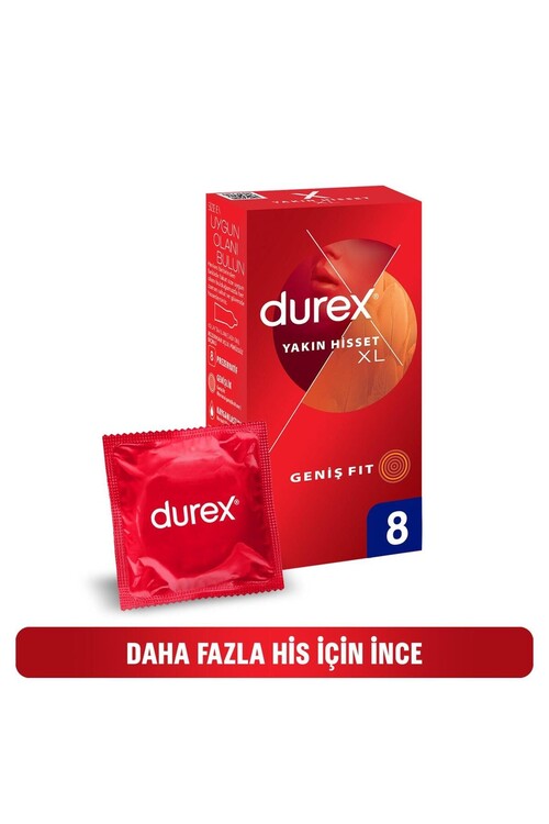 Durex Yakın Hisse Prezervatif xLarge Geniş Fit 8li