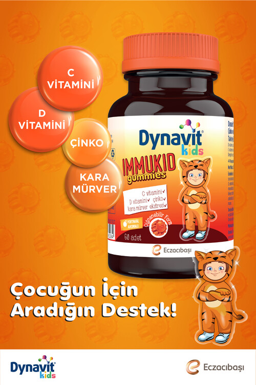 Dynavit Kids İmmukid Gummies 60 Adet Portakallı Çi