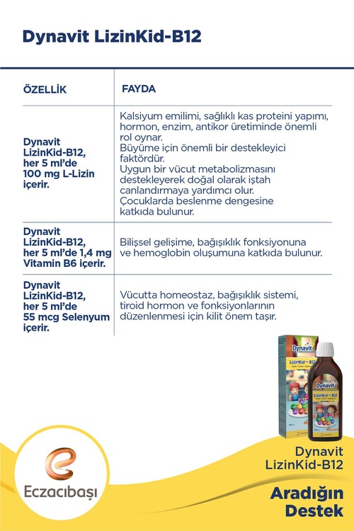 Dynavit Lizinkid Vitamin B12 150 ml