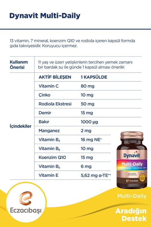 Dynavit Multi-daily Multivitamin 30 Kapsül