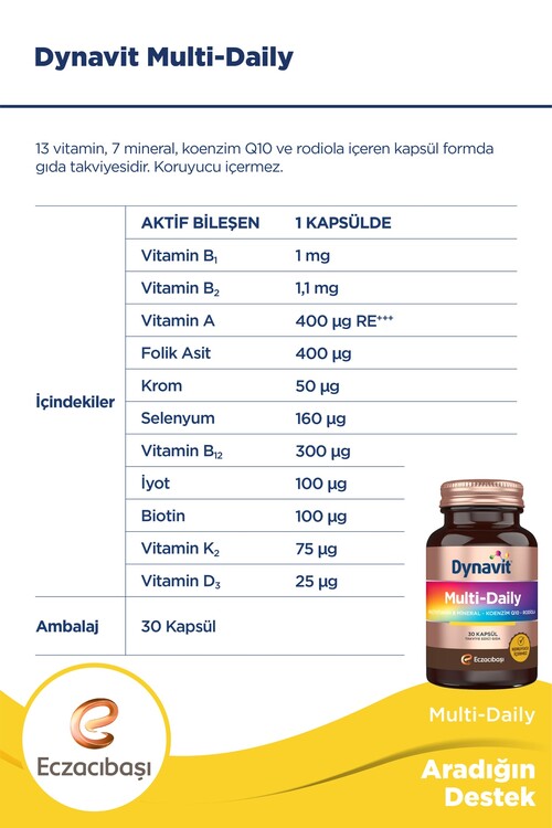 Dynavit Multi-daily Multivitamin 30 Kapsül