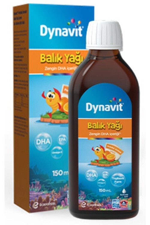 Dynavit - Dynavit Portakal Aromalı Balık Yağı Şurubu 150 Ml