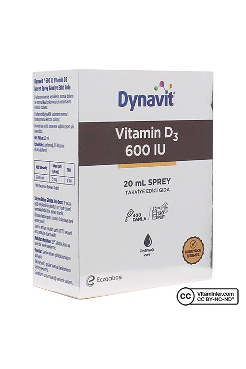 Dynavit - Dynavit Vitamin D3 600 Iu 20 ml Sprey