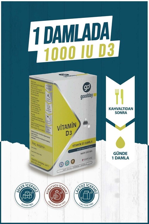 Goodday Vitamin D3 Bitkisel Besin Takviyesi 400 Da