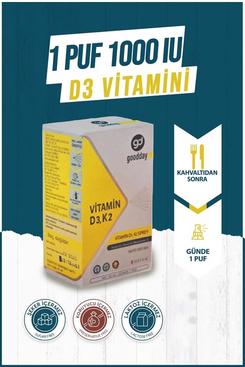 Goodday VİTAMİN D3K2 20 ML TAKVİYE EDİCİ GIDA