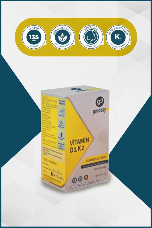 Goodday VİTAMİN D3K2 20 ML TAKVİYE EDİCİ GIDA