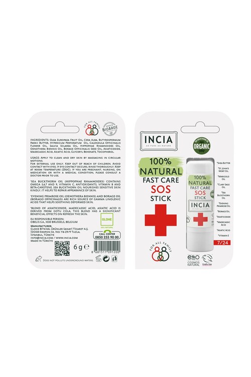 Incia %100 Doğal Sos Stick Anlık Yatıştırıcı 6gr