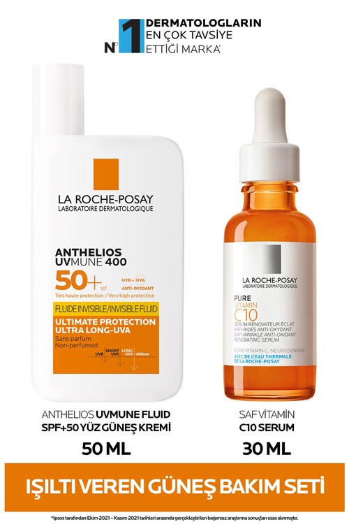 La Roche Posay - La Roche-posay Işıltı Veren Güneş Bakım Seti:anthelios Yüz Güneş Kremi 50 Ml&vitamin C10 Serum 30 Ml