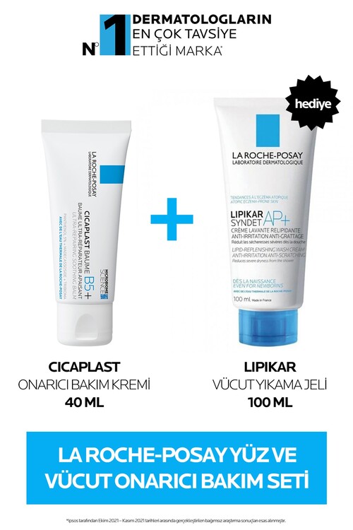 La Roche Posay - La Roche-posay Yüz Ve Vücut Bakım Seti: Cicaplast Onarıcı Bakım Kremi&lipikar Vücut Yıkama Jeli