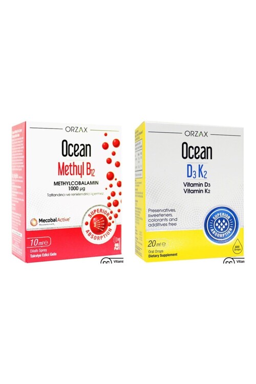 Ocean - Methyl B12 1000µg Sprey 10 Ml Ve Ocean D3 K2 Damla 20 ml