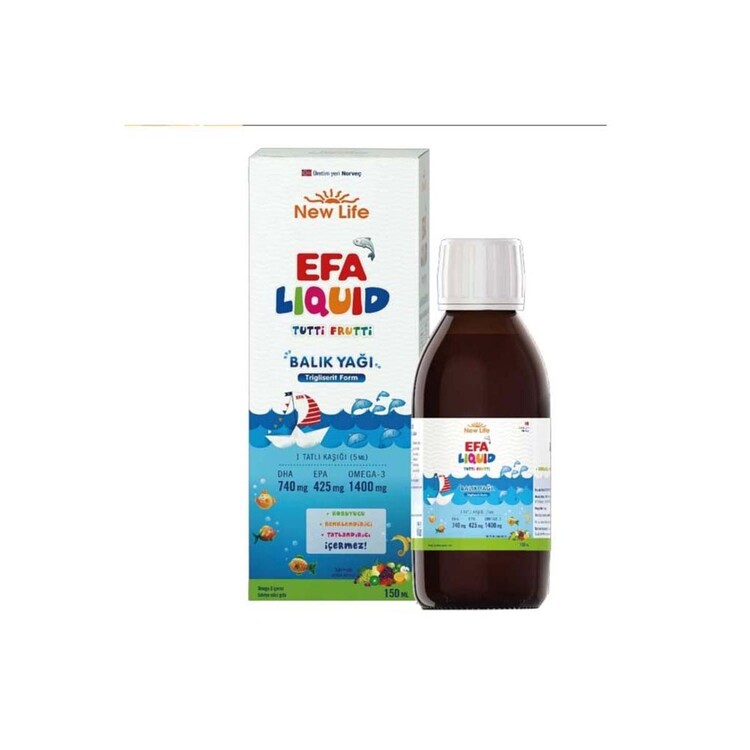 New Life EFA Liquid Tutti Frutti Balık Yağı Şurubu