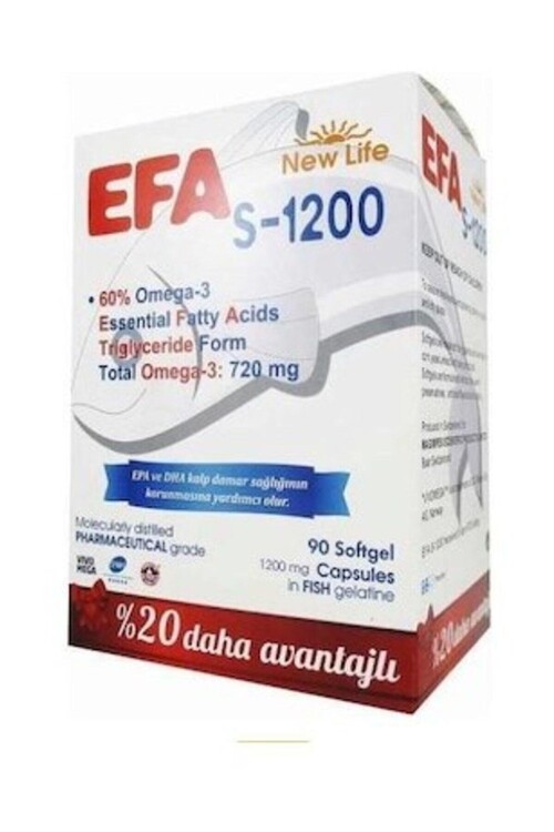 New Life - New Life EFA S-1200 Balık Yağı İçeren 90 Tablet 