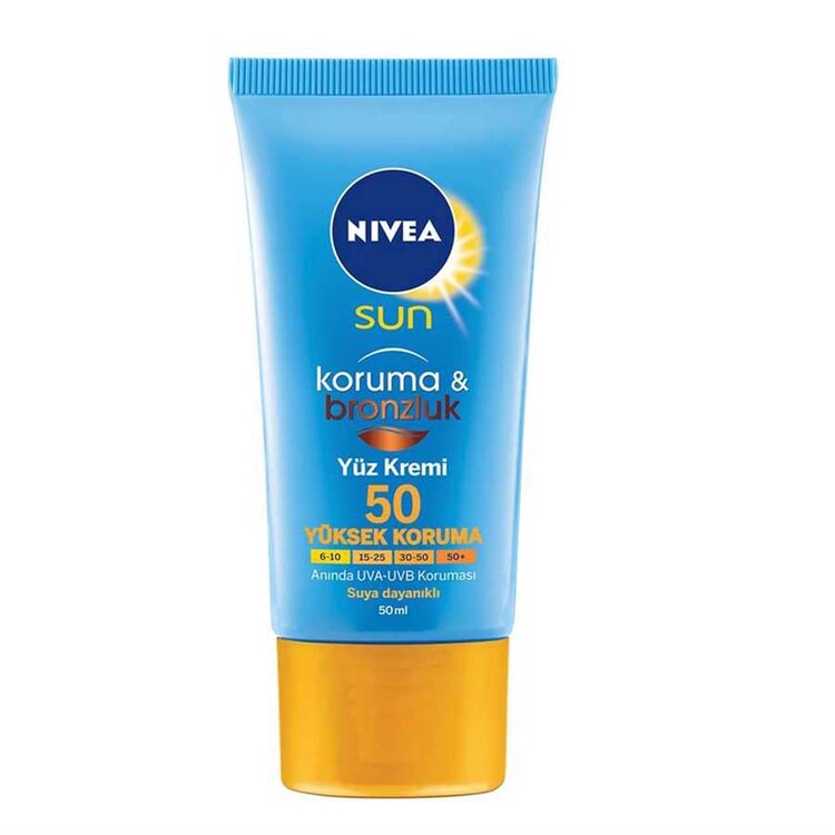 Nivea - Nivea Sun Koruma ve Bronzluk SPF50 50 ml - Yüz içi