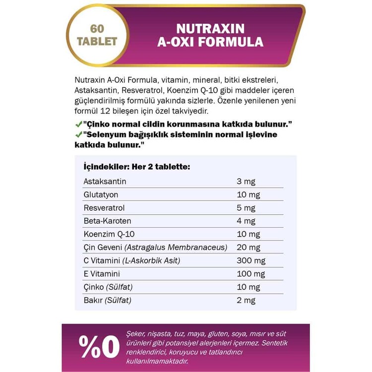 Nutraxin A-Oxi Formula 60 Kapsül