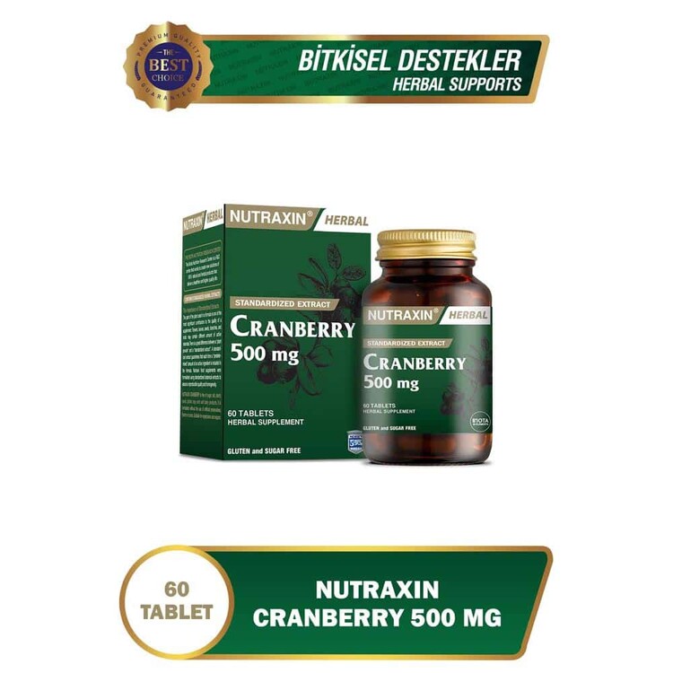 Nutraxin Cranberry 500 mg Takviye Edici Gıda 60 Ta