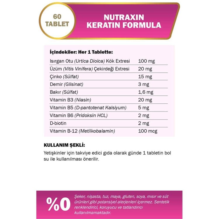 Nutraxin Keratin Formula 60 Tablet