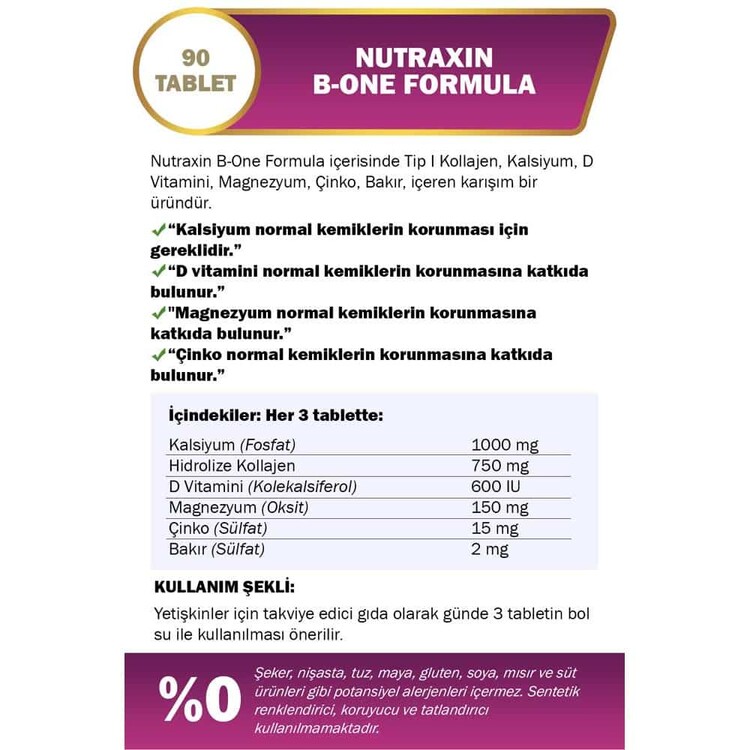 Nutraxin Osteo B-One Formula Type I Collagen 90 Ta