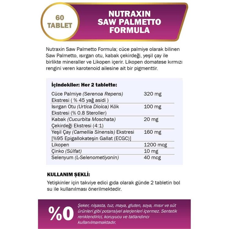 Nutraxin Plus Saw Palmetto Formula 60 Tablet