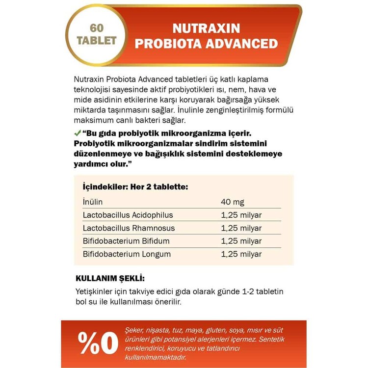 Nutraxin Probiota Advanced 60 Tablet