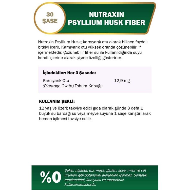 Nutraxin Psyllium Husk Fiber 4 g x 30 Saşe