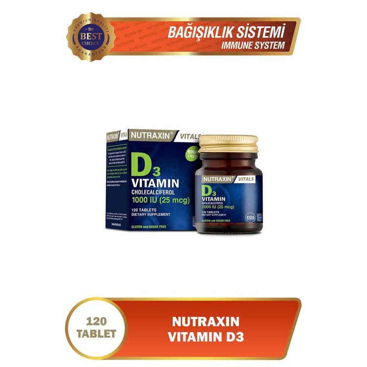 Nutraxin Vitamin D3 1000 IU 120 Tablet