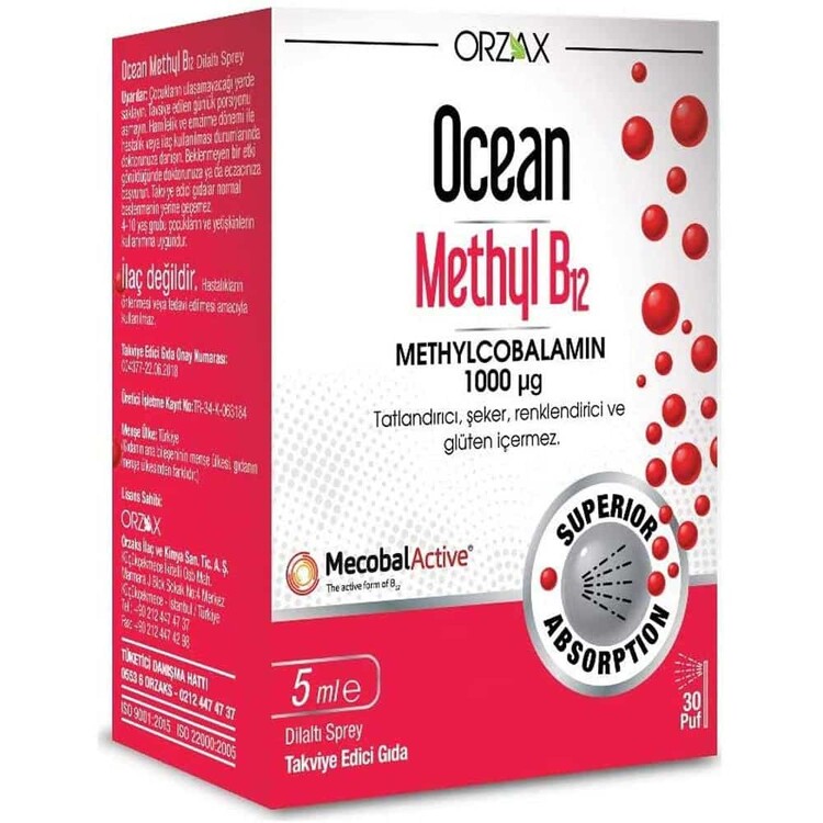 Ocean - Ocean Methyl B12 1000 Mcg 5 mL Sprey