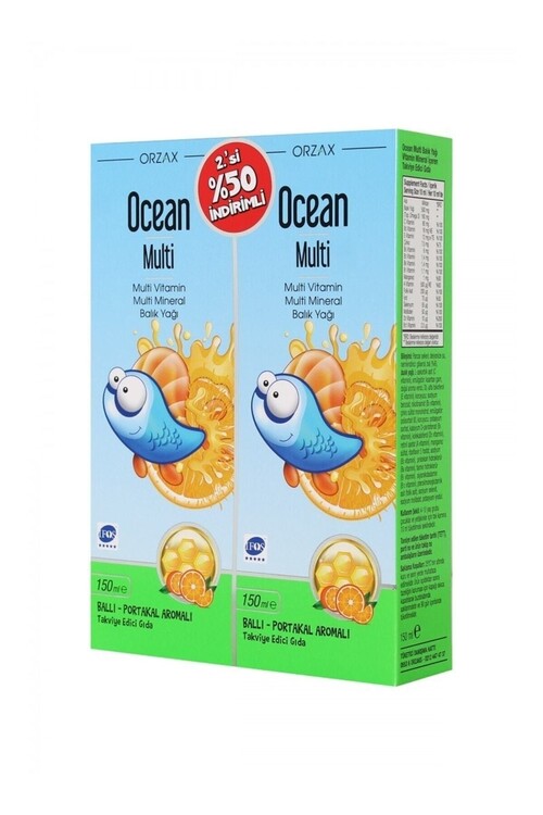 Ocean - Ocean Multi Şurup Ballı Portakal Aromalı Balık Yağı 2. Si %50