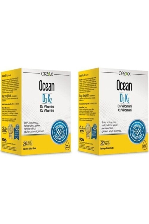 Ocean - Ocean Vitamin D3k2 Damla 20 ml 2'li Paket